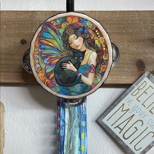 Oops Colorful Fairy Tambourine with Cat Design
